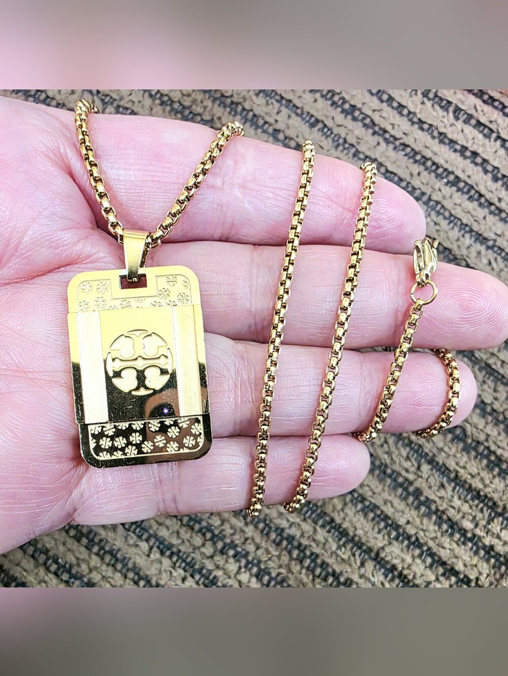 Gold-Tone Logo Pendant Necklace - Gold